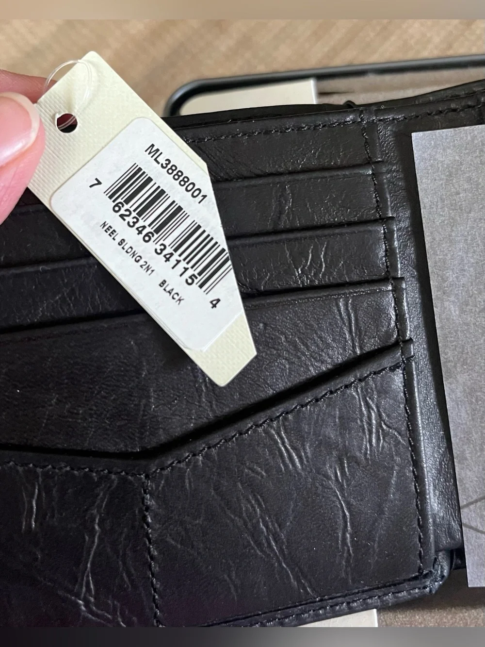 Fossil Neel Sliding 2 IN 1  Bifold Wallet Black